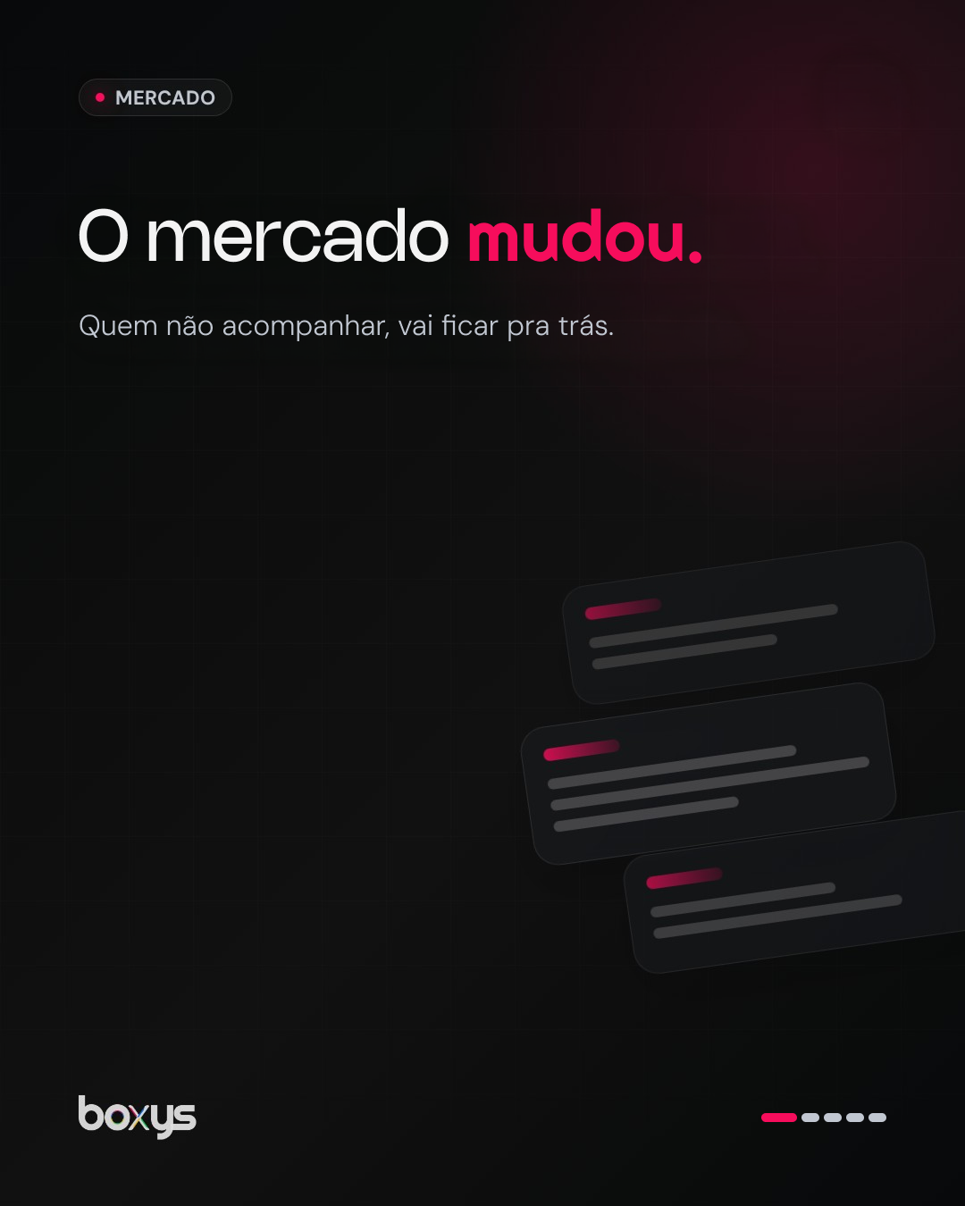 Primeira tela do carrossel: O mercado mudou
