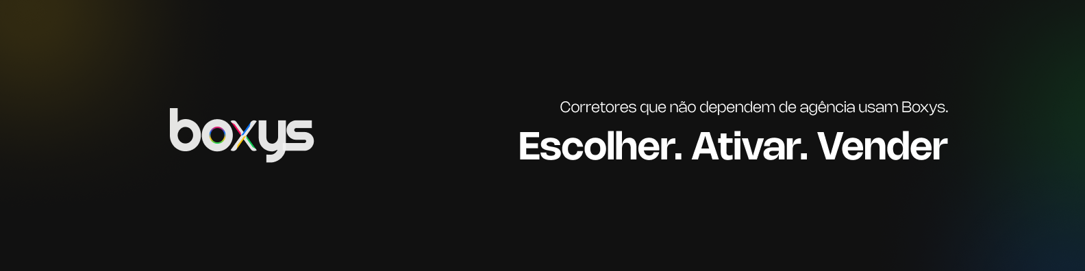 Capa de LinkedIn da Boxys com a frase Escolher, Ativar, Vender